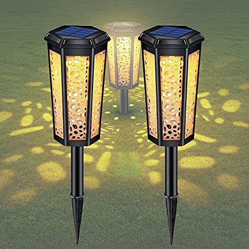MINGPINHUIUS Solar-Pfadlichter, wasserdichtes solarbetriebenes Wegelicht im Freien, dekorative Solargarten-Rasenlichter für Weg, Terrasse, Hof, Rasen, Gehweg, Auffahrt, Pool (2er Pack) von MINGPINHUIUS