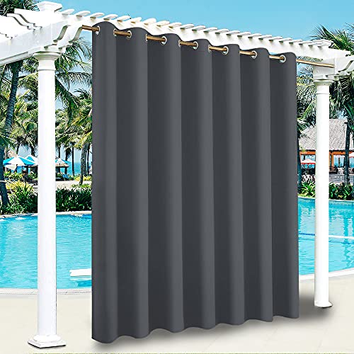 MINGPINHUIUS Outdoor Vorhang wetterfest, Outdoorvorhänge Sonnnenschutz und Sichtschutz, Outdoor Vorhang mit Ösen Winddicht Blickdicht für Terrasse Pavilion Balkon Garten Patio von MINGPINHUIUS