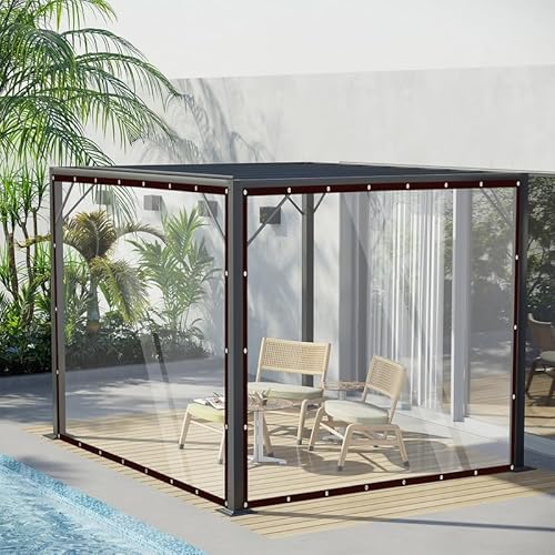 Plane mit ösen, Plane Transparente mit ösen, PVC Abdeckplane Wasserdicht Regenschutz Windschutz Sonnenschutz für Balkon Garten Pflanzengewächshaus (2m x 3m) von MINGPINHUIUS
