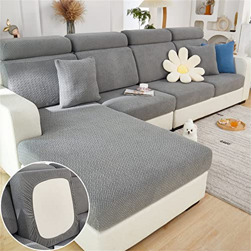 Sofa Sitzkissenbezug Stretch Sofabezug, Universal Elastisch Sofa Seat Cover, rutschfest Sofa Überzug Schonbezug für Sofakissen L-Förmig Chaiselongue Möbelschutz von MINGPINHUIUS