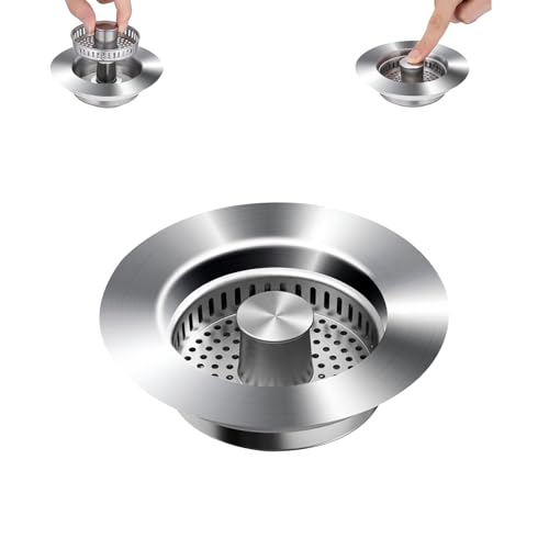 MINGRUO Küchen Spülbecken Stöpsel, Spülbecken Stopfen, Edelstahl Abflusssieb Küchenspüle, Anti-Clogging Küche Spüle Sieb Stecker, Lebensmittelreste Herausfiltern von MINGRUO