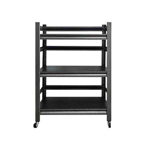 MINGYIHUI 5-Stöckiges Schweres Metallregal für Garagen mit Rollen,1.8 m Hohes Metall Regalsystem Basic,Einfach zu Montieren,Geeignet für Garagen,Werkstätten und Lagerräume(Size:60x40x80cm) von MINGYIHUI