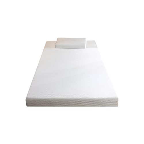 MINGYIHUI 7.5cm Topper aus Gel Memory Foam Matratzentopper,Weiß Matratze Rollmatratzer,Bezug abnehmbar & waschbar, Mittelfest Matratze,Einschließlich 1 Kissen Enthalten(Size:90x200cm) von MINGYIHUI