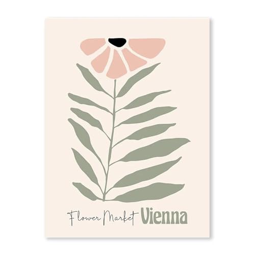 MINGYTN Wandkunst Leinwanddrucke Abstrakte Blume Markt Boho Botanische Leinwand Malerei Erröten Rosa Salbei Grün Floral Poster Wand Kunst Bilder Wohnzimmer Dekor(E,20x30cm) von MINGYTN