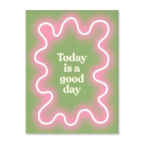 MINGYTN Wandkunst Leinwanddrucke Abstrakte Grüne Blumen Herz Kirsche Poster Dänischen Pastell Leinwand Malerei Wohnzimmer Wand Kunst Gemalt Bild Für Wohnkultur(F,30x40cm) von MINGYTN