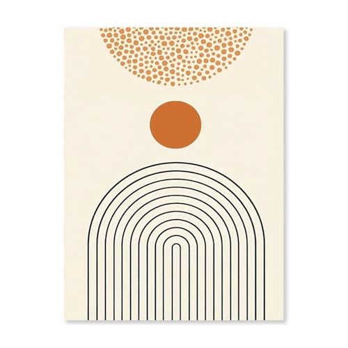 MINGYTN Wandkunst Leinwanddrucke Abstrakte Wüste Kaktus Landschaft Poster Kein Rahmen Geometrische Linie Wand Kunst Leinwand Malerei Nordic Zimmer Dekoration Bild(D,50x70cm) von MINGYTN