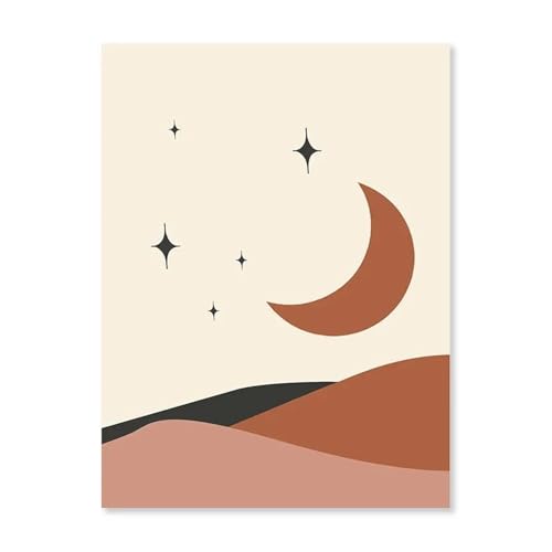 MINGYTN Wandkunst Leinwanddrucke Abstrakte Wüste Kaktus Landschaft Poster Kein Rahmen Geometrische Linie Wand Kunst Leinwand Malerei Nordic Zimmer Dekoration Bild(I,40x60cm) von MINGYTN