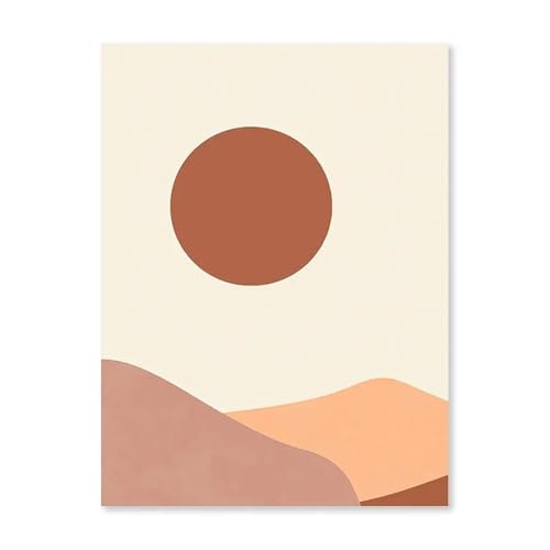 MINGYTN Wandkunst Leinwanddrucke Abstrakte Wüste Kaktus Landschaft Poster Kein Rahmen Geometrische Linie Wand Kunst Leinwand Malerei Nordic Zimmer Dekoration Bild(J,30x40cm) von MINGYTN