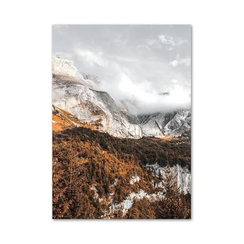 MINGYTN Wandkunst Leinwanddrucke Berg Brücke Wald Baum Gras Pferd Poster Drucken Moderne Wand Kunst Leinwand Malerei Für Wohnzimmer Wohnkultur(G,30x40cm) von MINGYTN