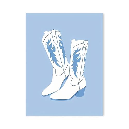 MINGYTN Wandkunst Leinwanddrucke Blau Western Cowgirl Surf Wand Kunstdruck Poster Nordic Abstrakte Spaten Ace Leinwand Malerei Moderne Wohnzimmer Schlafzimmer Wohnkultur(EIN,20x30cm) von MINGYTN