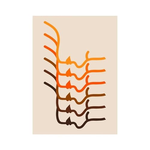 MINGYTN Wandkunst Leinwanddrucke Boho Retro Abstrakte Streifen Sonnenuntergang Regenbogen Blume Poster Drucke Moderne Wand Kunst Leinwand Malerei Für Wohnzimmer Wohnkultur(I,40x60cm) von MINGYTN