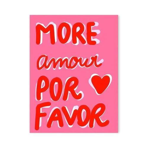 MINGYTN Wandkunst Leinwanddrucke Bunte Buchstaben Liebe Poster Drucke Mehr Amorpor Favor Leinwand Malerei Für Schlafzimmer Wohnzimmer Wand Kunst Dekoration(B,20x30cm) von MINGYTN