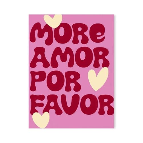 MINGYTN Wandkunst Leinwanddrucke Bunte Buchstaben Liebe Poster Drucke Mehr Amorpor Favor Leinwand Malerei Für Schlafzimmer Wohnzimmer Wand Kunst Dekoration(G,50x70cm) von MINGYTN