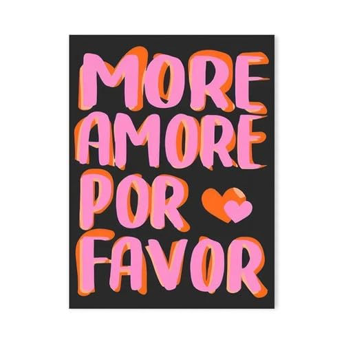 MINGYTN Wandkunst Leinwanddrucke Bunte Buchstaben Liebe Poster Drucke Mehr Amorpor Favor Leinwand Malerei Für Schlafzimmer Wohnzimmer Wand Kunst Dekoration(I,50x70cm) von MINGYTN