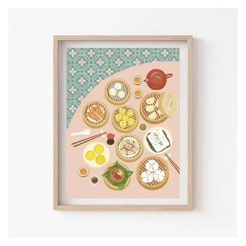 MINGYTN Wandkunst Leinwanddrucke Essen Chinesische Indische Vietnamesische Japanische Abendessen Freund Familie Poster Drucke Wand Kunstdruck Leinwand Malerei Für Wohnkultur(K,30x40cm) von MINGYTN