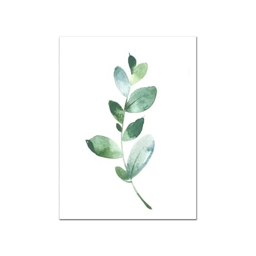MINGYTN Wandkunst Leinwanddrucke Eukalyptus-Poster, Natürliche Grüne Botanische Blätter, Minimalistischer Ästhetik-Druck, Leinwandgemälde Für Wohnzimmer, Moderne Wohnkultur(F,40x60cm) von MINGYTN
