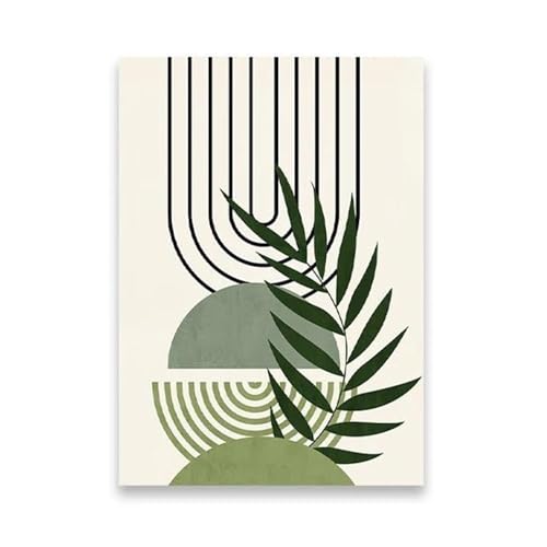 MINGYTN Wandkunst Leinwanddrucke Grüne Abstrakte Linien Leinwand Kunstdruck Moderne Einfache Poster Bild Malerei Für Wohnzimmer Schlafzimmer Home Wanddekoration(EIN,50x70cm) von MINGYTN