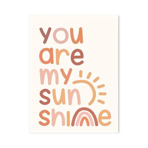 MINGYTN Wandkunst Leinwanddrucke Kindliche Liebe Regenbogen Poster Drucke Sonne Bär Igel Wolke Blume Leinwand Malerei Für Baby Schlafzimmer Kinderzimmer Wand Dekor(I,30x40cm) von MINGYTN