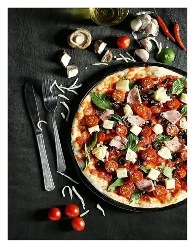 MINGYTN Wandkunst-Leinwanddrucke Köstliche Pizza Kunst Poster Leinwand Druck Farbe Mode Trend Zimmer Home Villa Dekoration Ästhetik Leinwand Kunst Dekoration(H,40X50cm) von MINGYTN