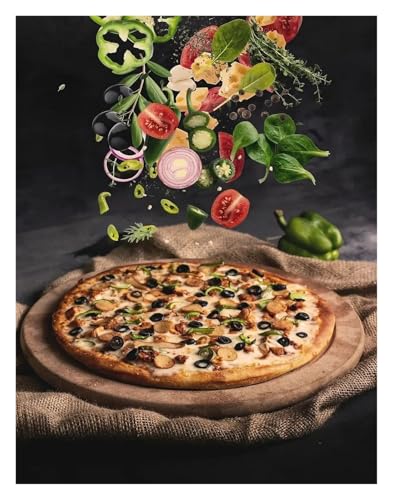 MINGYTN Wandkunst-Leinwanddrucke Köstliche Pizza Kunst Poster Leinwand Druck Farbe Mode Trend Zimmer Home Villa Dekoration Ästhetik Leinwand Kunst Dekoration(K,50x70cm) von MINGYTN