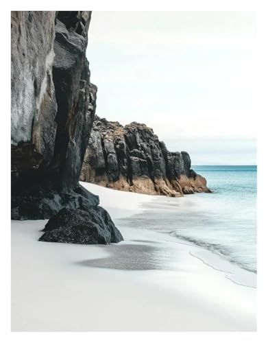 MINGYTN Wandkunst Leinwanddrucke Leinwand Malerei Moderne Griechischen Insel Santorini Strand Olive Baum Landschaft Wohnzimmer Dekoration Wand Dekor(M,30x40cm) von MINGYTN