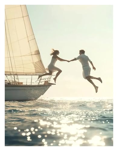 MINGYTN Wandkunst Leinwanddrucke Leinwand Malerei Moderne Griechischen Insel Santorini Strand Olive Baum Landschaft Wohnzimmer Dekoration Wand Dekor(N,50x70cm) von MINGYTN