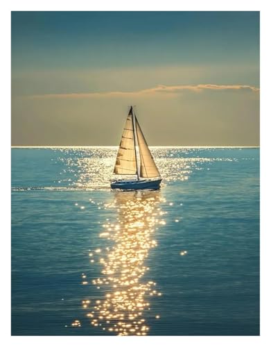 MINGYTN Wandkunst Leinwanddrucke Leinwand Malerei Moderne Griechischen Insel Santorini Strand Olive Baum Landschaft Wohnzimmer Dekoration Wand Dekor(P,30x40cm) von MINGYTN