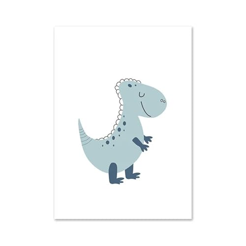 MINGYTN Wandkunst Leinwanddrucke Leinwand Malerei Nordic Schöne Kindergarten Cartoon Kunst Alphabet Tiere Dinosaurier Kinderzimmer Wand Home Dekor(F,50x70cm) von MINGYTN