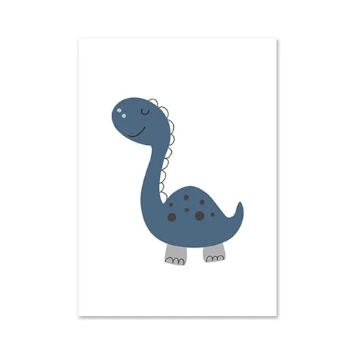 MINGYTN Wandkunst Leinwanddrucke Leinwand Malerei Nordic Schöne Kindergarten Cartoon Kunst Alphabet Tiere Dinosaurier Kinderzimmer Wand Home Dekor(H,30x40cm) von MINGYTN
