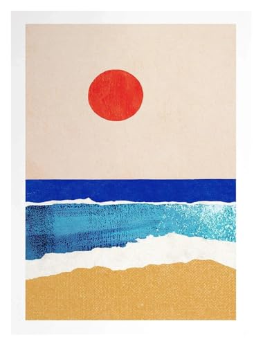 MINGYTN Wandkunst Leinwanddrucke Leinwand Malerei Wand Kunst Bild Einfache Outdoor Sommer Strand Landschaft Poster Sunset Surfer Schwimmen Ozean(Y,30x40cm) von MINGYTN