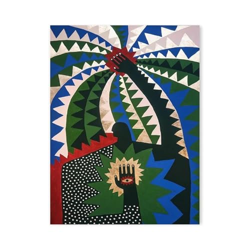 MINGYTN Wandkunst Leinwanddrucke Leopard Surround Augen Poster Und Drucke Bunte Fischschwanz Abstrakte Leinwand Malerei Für Balkon Home Wand Kunst Dekoration(C,50x70cm) von MINGYTN