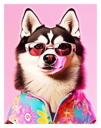 MINGYTN Wandkunst Leinwanddrucke Moderne Lustige Tiere Pop-Art-Poster Leinwandgemälde Und Drucke Wandkunst Löwe Giraffe Porträt Mit Modischer Brille Wohnkultur(H,50x70cm) von MINGYTN