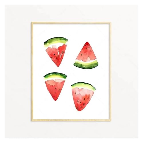 MINGYTN Wandkunst Leinwanddrucke Obst Poster Avocado Zitrone Wassermelone Pfirsich Papaya Poster Drucke Moderne Wand Kunst Leinwand Malerei Für Wohnzimmer Wohnkultur(C,40x50cm) von MINGYTN