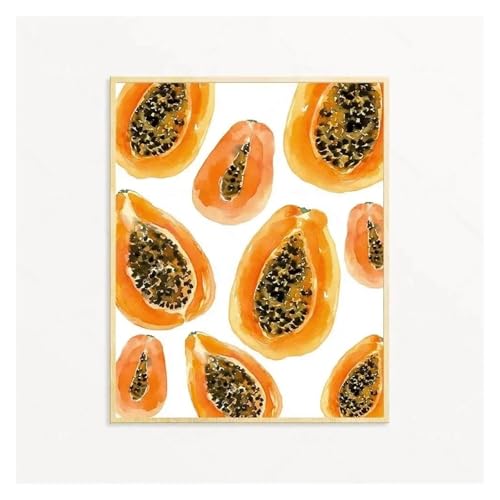 MINGYTN Wandkunst Leinwanddrucke Obst Poster Avocado Zitrone Wassermelone Pfirsich Papaya Poster Drucke Moderne Wand Kunst Leinwand Malerei Für Wohnzimmer Wohnkultur(D,30x40cm) von MINGYTN