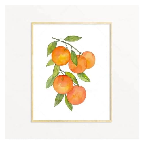 MINGYTN Wandkunst Leinwanddrucke Obst Poster Avocado Zitrone Wassermelone Pfirsich Papaya Poster Drucke Moderne Wand Kunst Leinwand Malerei Für Wohnzimmer Wohnkultur(E,50x70cm) von MINGYTN