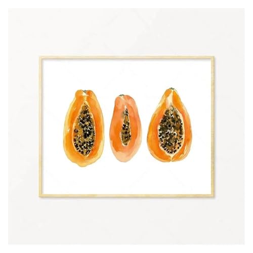 MINGYTN Wandkunst Leinwanddrucke Obst Poster Avocado Zitrone Wassermelone Pfirsich Papaya Poster Drucke Moderne Wand Kunst Leinwand Malerei Für Wohnzimmer Wohnkultur(F,50x70cm) von MINGYTN
