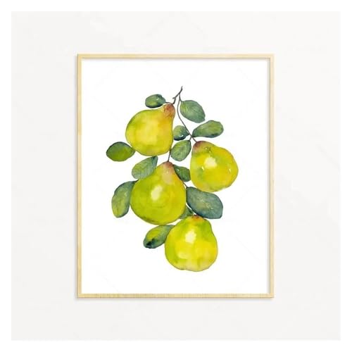 MINGYTN Wandkunst Leinwanddrucke Obst Poster Avocado Zitrone Wassermelone Pfirsich Papaya Poster Drucke Moderne Wand Kunst Leinwand Malerei Für Wohnzimmer Wohnkultur(G,40x60cm) von MINGYTN