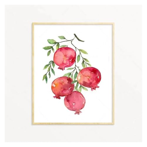 MINGYTN Wandkunst Leinwanddrucke Obst Poster Avocado Zitrone Wassermelone Pfirsich Papaya Poster Drucke Moderne Wand Kunst Leinwand Malerei Für Wohnzimmer Wohnkultur(H,50x70cm) von MINGYTN