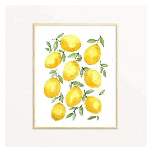 MINGYTN Wandkunst Leinwanddrucke Obst Poster Avocado Zitrone Wassermelone Pfirsich Papaya Poster Drucke Moderne Wand Kunst Leinwand Malerei Für Wohnzimmer Wohnkultur(I,40x50cm) von MINGYTN