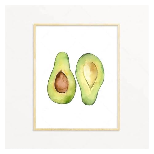 MINGYTN Wandkunst Leinwanddrucke Obst Poster Avocado Zitrone Wassermelone Pfirsich Papaya Poster Drucke Moderne Wand Kunst Leinwand Malerei Für Wohnzimmer Wohnkultur(J,40x50cm) von MINGYTN