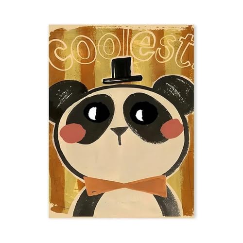 MINGYTN Wandkunst Leinwanddrucke Panda Kaninchen Maus Katze Hund Elefant Poster Drucke Niedlichen Tier Leinwand Malerei Für Kinder Zimmer Schlafzimmer Wand Kunst Dekoration(F,50x70cm) von MINGYTN