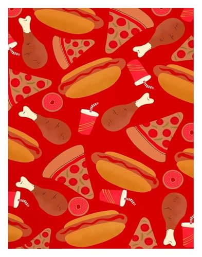 MINGYTN Wandkunst Leinwanddrucke Pizza-Kunst-Poster, Leinwanddruck, Farbe, Mode, Beliebtes Gästezimmer, Home Villa Dekoration, Ästhetik, Natürliche Wandleinwand(D,40x60cm) von MINGYTN