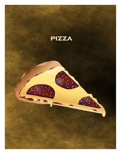 MINGYTN Wandkunst Leinwanddrucke Pizza-Kunst-Poster, Leinwanddruck, Farbe, Mode, Beliebtes Gästezimmer, Home Villa Dekoration, Ästhetik, Natürliche Wandleinwand(J,30x40cm) von MINGYTN