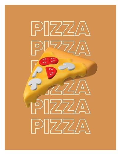 MINGYTN Wandkunst Leinwanddrucke Pizza-Kunst-Poster, Leinwanddruck, Farbe, Mode, Beliebtes Gästezimmer, Home Villa Dekoration, Ästhetik, Natürliche Wandleinwand(K,50x70cm) von MINGYTN