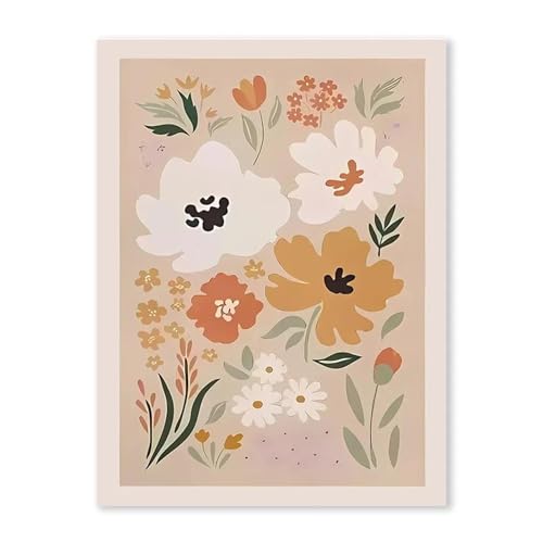 MINGYTN Wandkunst Leinwanddrucke Retro Abstrakte Blumen Blätter Pflanze Poster Kein Rahmen Leinwand Malerei Nordic Moderne Wand Kunst Wohnkultur Bilder(B,40x60cm) von MINGYTN
