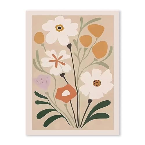 MINGYTN Wandkunst Leinwanddrucke Retro Abstrakte Blumen Blätter Pflanze Poster Kein Rahmen Leinwand Malerei Nordic Moderne Wand Kunst Wohnkultur Bilder(C,40x60cm) von MINGYTN
