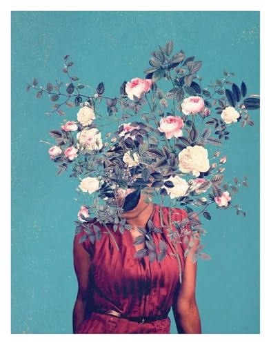 MINGYTN Wandkunst Leinwanddrucke Rose Blumen Köpfe Frau Porträt Wand Kunst Minimalistischen Druck Leinwand Malerei Poster Für Wohnzimmer Moderne Wohnkultur(M,30x40cm) von MINGYTN