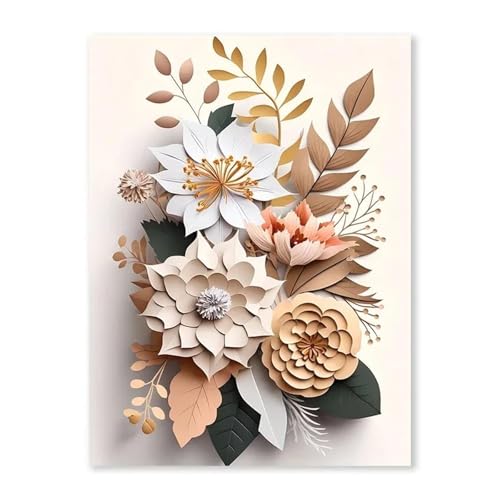 Wandkunst Leinwanddrucke Aquarell Wildblumen Blumen Poster Kein Rahmen Boho Kunst Leinwand Malerei Minimalistisch Moderne Wandbild Dekor(D,30x40cm) von MINGYTN