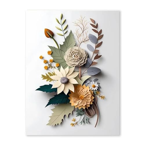 Wandkunst Leinwanddrucke Aquarell Wildblumen Blumen Poster Kein Rahmen Boho Kunst Leinwand Malerei Minimalistisch Moderne Wandbild Dekor(E,20x30cm) von MINGYTN