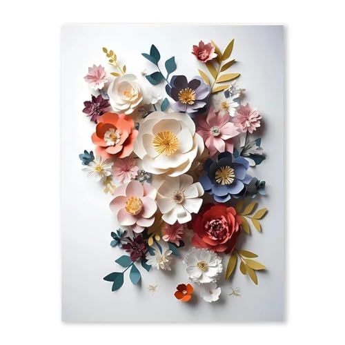 Wandkunst Leinwanddrucke Aquarell Wildblumen Blumen Poster Kein Rahmen Boho Kunst Leinwand Malerei Minimalistisch Moderne Wandbild Dekor(H,50x70cm) von MINGYTN